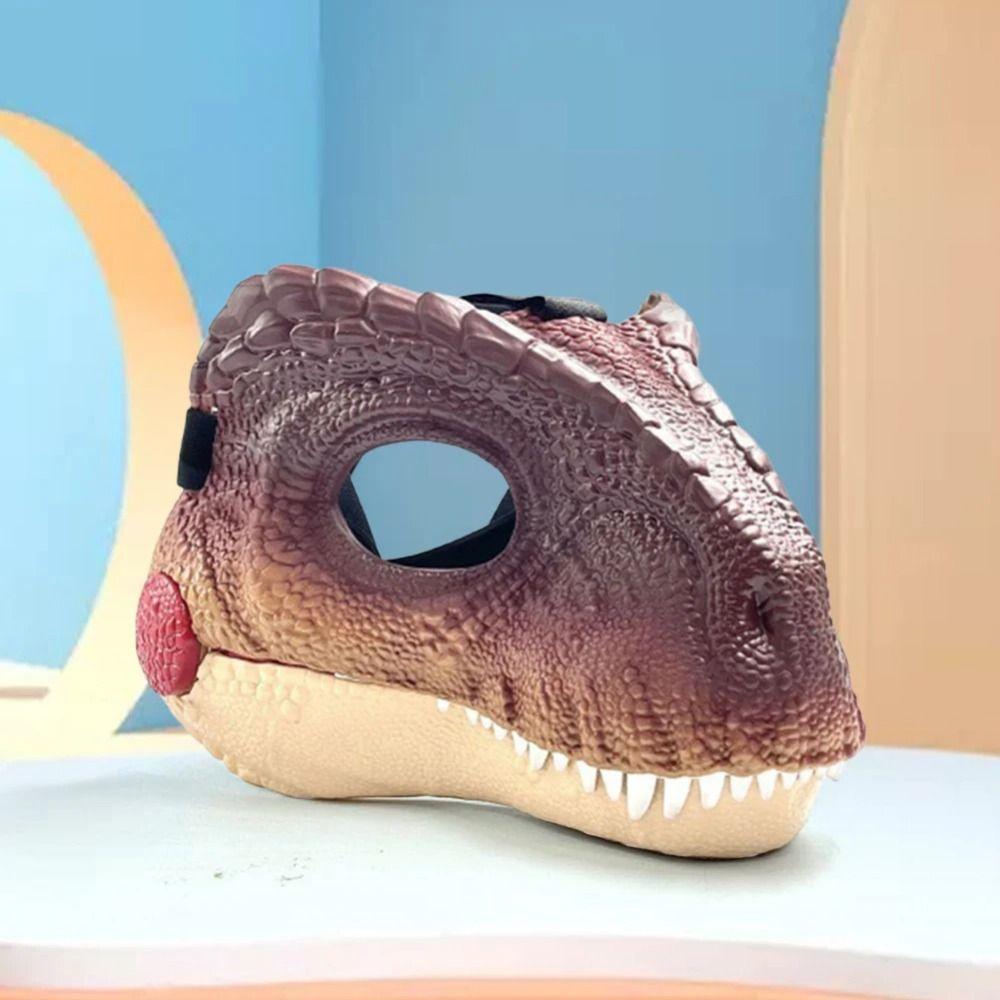 Звуковая 3D маска динозавра Реалистичная голова динозавра Покрытие лица Маска динозавра Головной убор Вечеринка Косплей