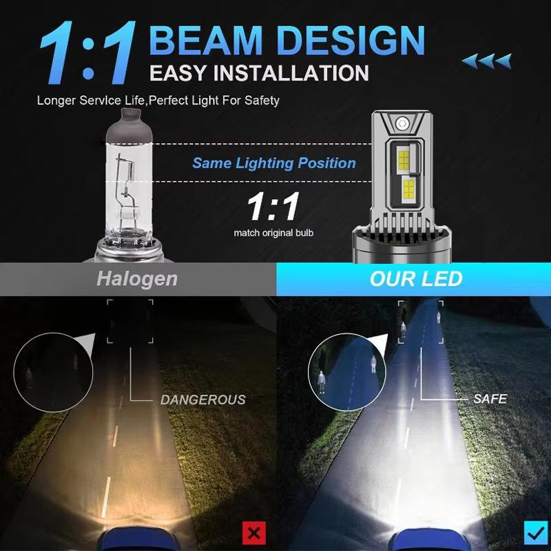 2PCS 28000LM H7 H4 H11 9005 LED Bulb Fog Lights Canbus No Error 6000K White  DRL Daytime Running Car Lamp 12V 1:1 Size