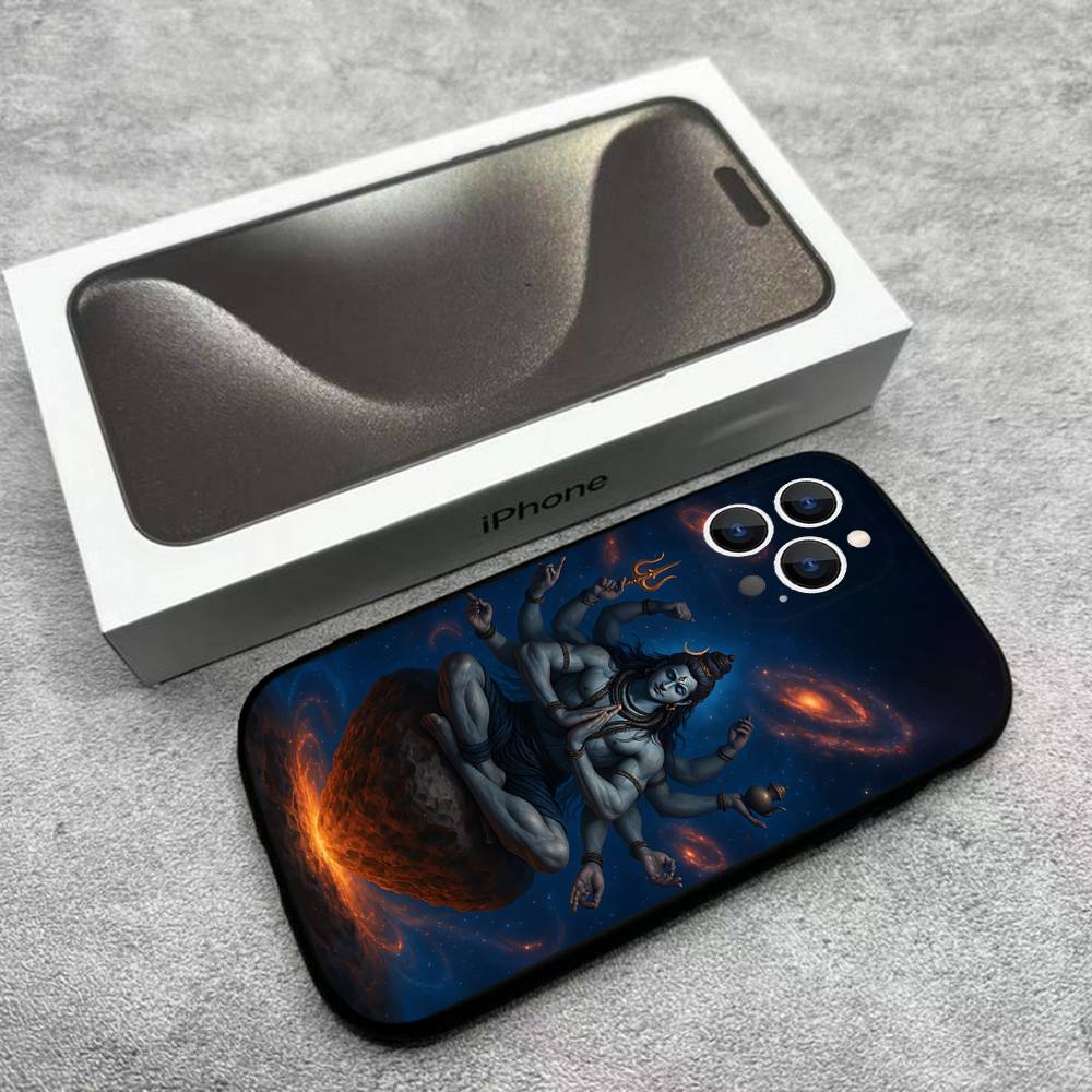 Чехол для телефона Lord Shiva Mahadev Of India Для iPhone 17,16,15,14,13,12,Pro,Max,Plus,E,SE4,Air,Mini Черный Мягкий