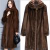 European and American Imitation Fur Mink Coat Women's Coat Lapel Whole Mink Fur Long Artificial Fur