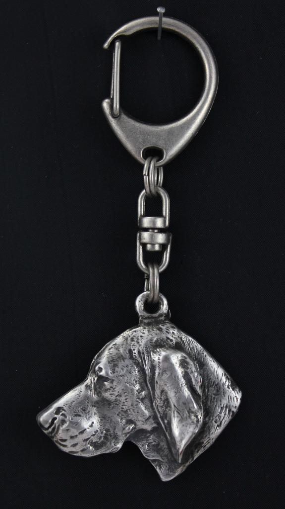 Vizsla, Hungarian Short-haired Pointer - Silver-plated Key Ring with Dog, Handbag Decoration, Backpack Pendant by Art-Dog Brand