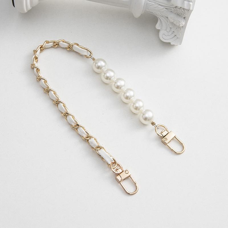 26Cm Pearl Purse Chain Short Handle Replacement Bag Chain Strap Metal Shoulder Chain Handbag Chain Accessories For Purse Bags