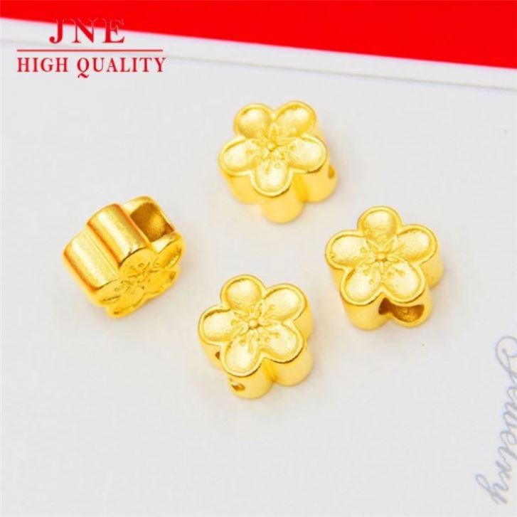 Gold DIY Accessories Peach Blossom Pendant Lucky Beads Bracelet Beads Accessories Necklace for Women No Color Fading