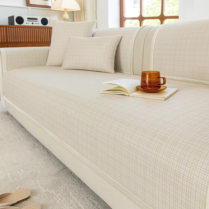 Ice Silk Sofa Cushion  New Summer Mat Seat Cushion High-End All-Inclusive Sofa Cover Straight Row Washable Cover