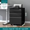 Mobile Steel Storage Cabinet with Wheels and Lockable Three Drawers