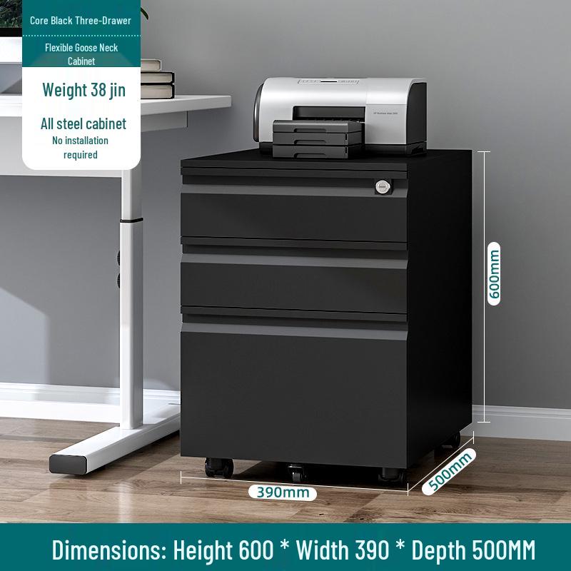 Mobile Steel Storage Cabinet with Wheels and Lockable Three Drawers