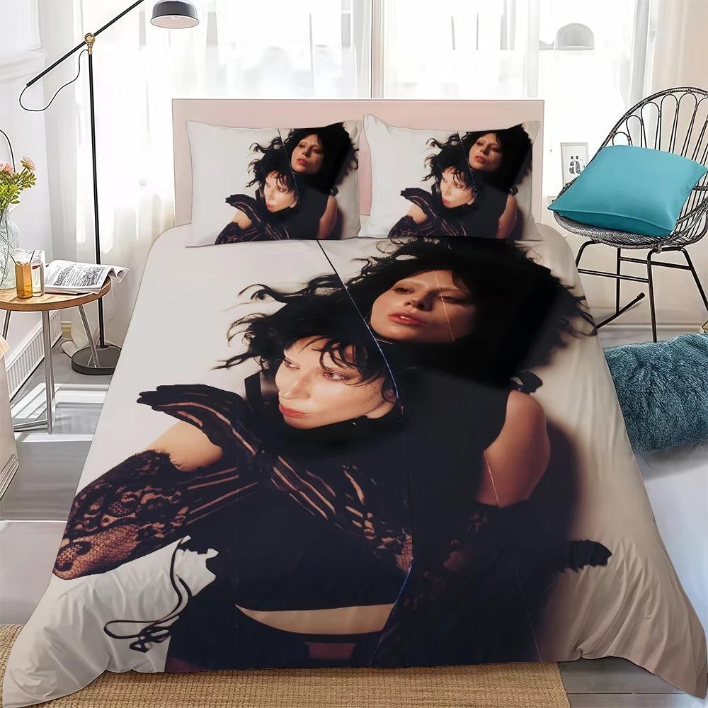 Hot Singer L-Lady Gaga Mayhem Bedding Set Duvet Cover Pillowcase Single Twin Size Gift for Student Adult 2/3pcs set Home Decor