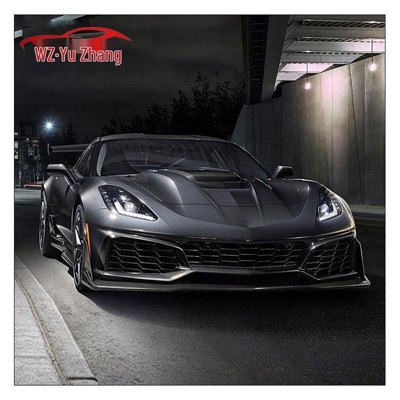 Совместимо с Corvette C7 ZR1 2014-2019: Передний бампер Классические передние и задние жалюзи