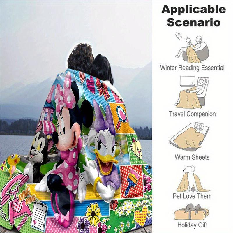 Mickey & Minnie Blanket - Soft, Warm Flannel Throw for Couch, Bed, Travel, Camping | All-Season Cozy Nap Blanket
