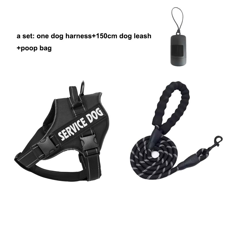 Премиальная шлейка для служебной собаки Светоотражающая, дышащая и регулируемая - Идеально подходит для питомцев эмоциональной поддержки всех размеров В комплекте 4Rem