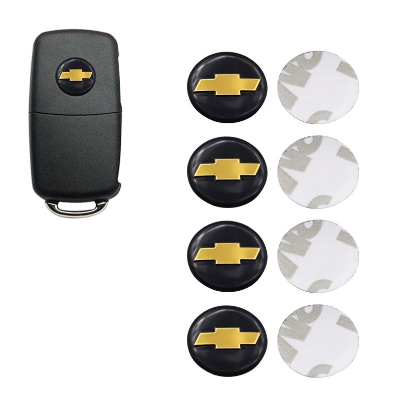 DRL1 2pcs 20pcs Chevrolet Hot sale 14mm 3D Aluminum Car Logo Key Fob Decoration Emblem Auto Key Badge Sticker Accessories