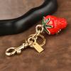 Golden Strawberry Series Sweet Cool Bag Thick Cute Cherry Bag Pendant Female Key Ring Simulation Tree Strawberry Tide