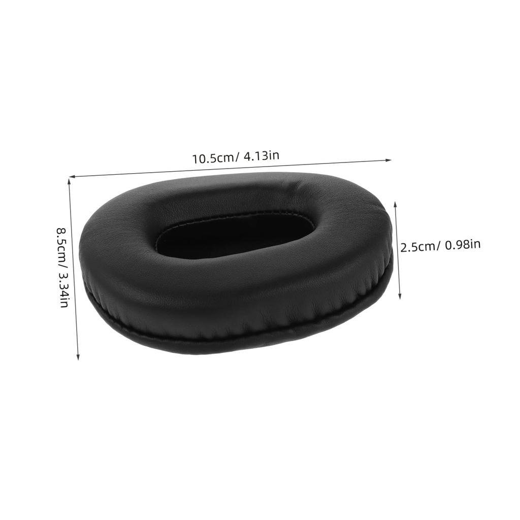 Ipetboom Headphone Ear Ear Oval Foam Noise for 100x80mm Pads, Cushions, 2-Pack, Covers, Reduction, Headsets, Office/Gaming, Black,