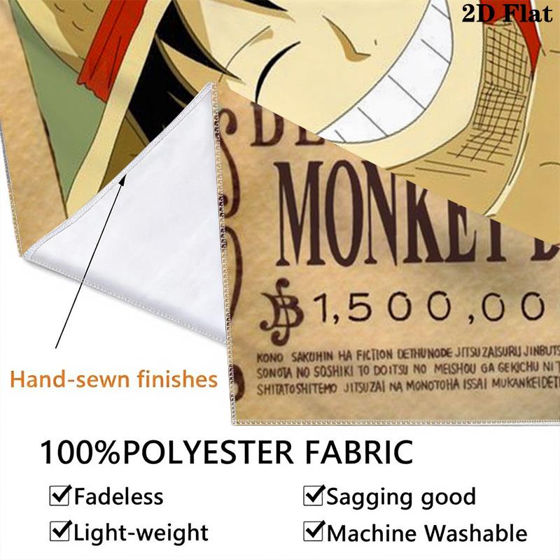 Poster Monkey D Luffy Tapestry Background Cloth Wallmounted Home Decor Work Of Art Soft