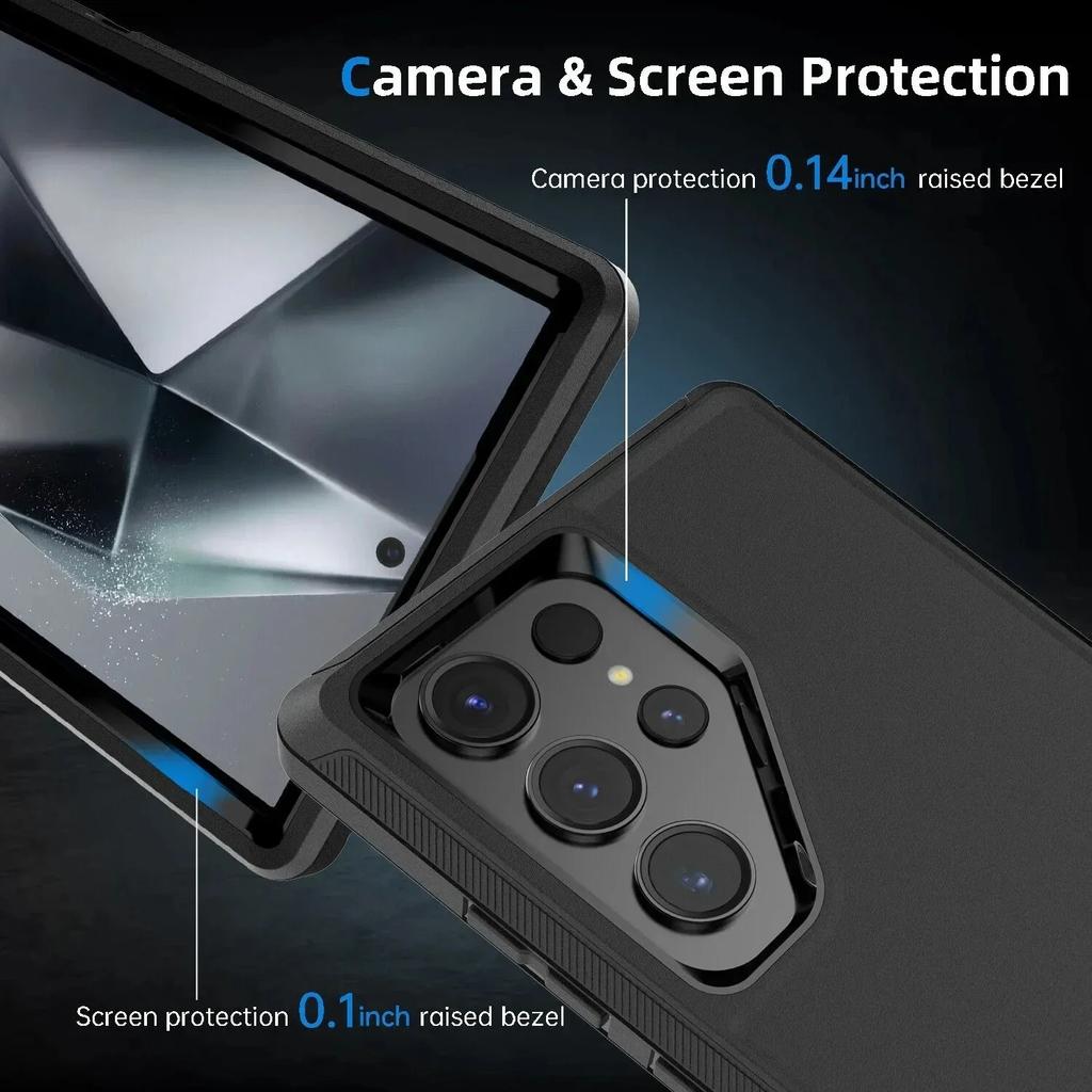 Hybrid Heavy Duty Armor Stand Case for Samsung Galaxy S24 S23 S22 S21 S20 Ultra S10 Plus Note 20 10 9 8 Otter Case Box Holder with Belt Clip Cover