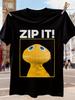 Унисекс Футболка Zippy Zip It - Футболка с графическим принтом из телешоу 80-х с изображением фигуры на молнии и надписью ZIP IT! Ретро Повседневная Футболка с Круглым Вырезом и Коротким Рукавом