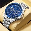 Fashion Business Men's Watch Stainless Steel Watch Men's Quartz Watch Luxury  Casual Watch Calendar Watch