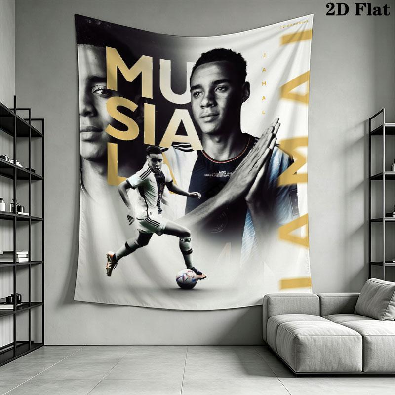 Jamal Musiala Hero Wall Hanging Printed Fabric Blanket Decorative Tapestries for Bedroom Living Room Home Decor