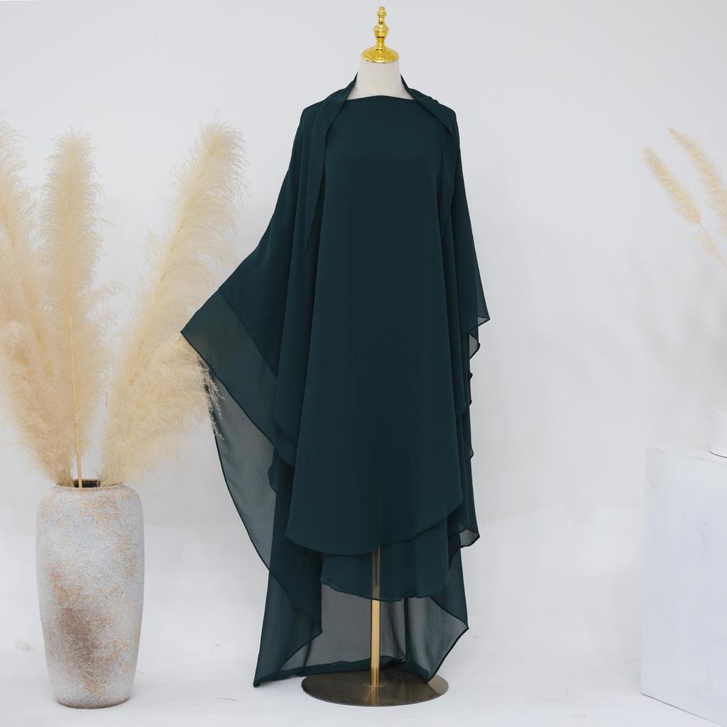 2023 Loriya Однотонный Двухслойный Шифоновый Платок Полный Круг Большой Платок на Голову HJ916