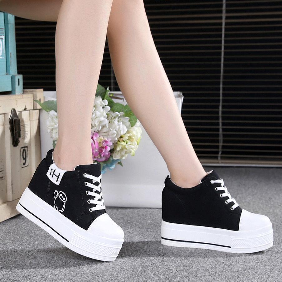 Fashion High Heels Chunky Sneakers Women Spring/Autumn Platform Thick Bottom Height Increasing Casual Shoes Woman Fashion Tennis Female