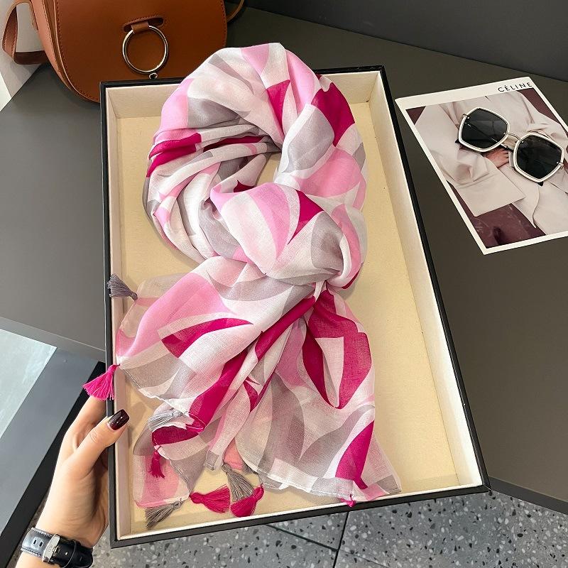 Осенний вискозно-хлопковый шарф Ацтекский Пейсли Цветочный платок шаль накидка Женские тонкие шарфы Мода кисточки Пашмина Высокое качество Фуляр