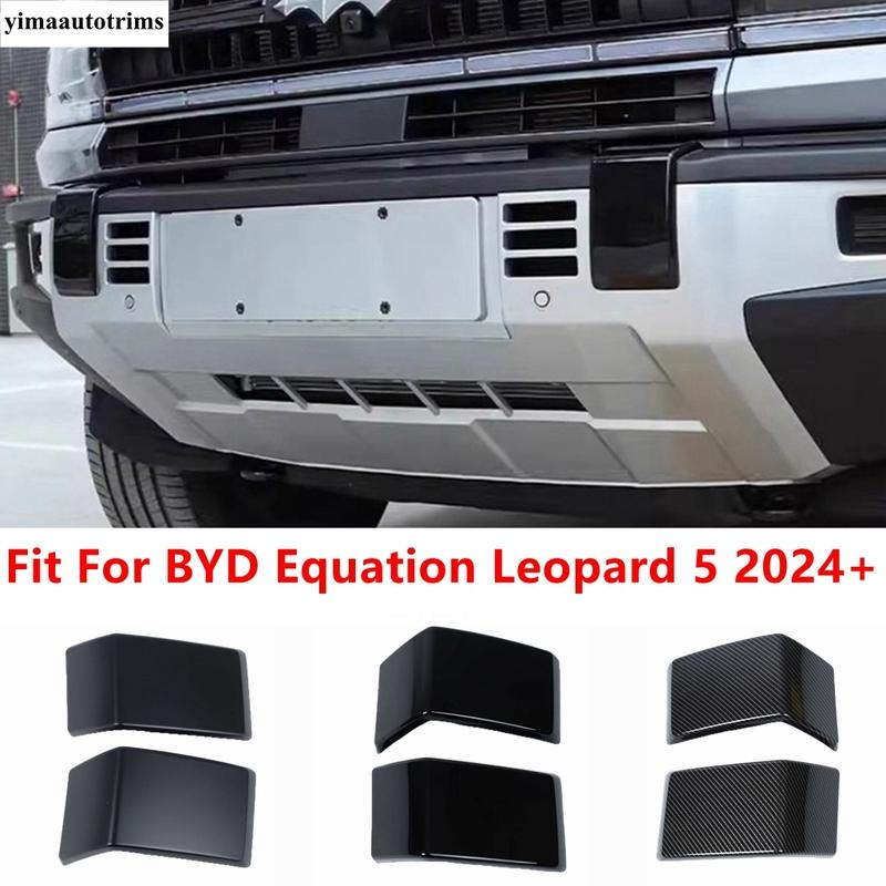 Front Bumper Anti Hit Protection Corner Sequ Stickers Decoration Cover Trim Accessories For BYD Equation Leopard 5 2024 2025