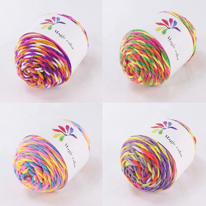 50 г/моток Взрослый шарф Разноцветное секционное крашение 8 нитей Хлопковая пряжа Пряжа Сделай сам Ручное вязание