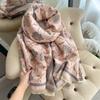 Двусторонний двухцветный шарф в национальном стиле с цветочным узором, имитация кашемира, корейская версия, универсальный шарф-шаль