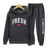 Модный классический узор с буквенным принтом FRESH LOVE, модный спортивный свитшот с принтом, осень/зима, теплая толстовка с начесом, пальто, повседневный комплект