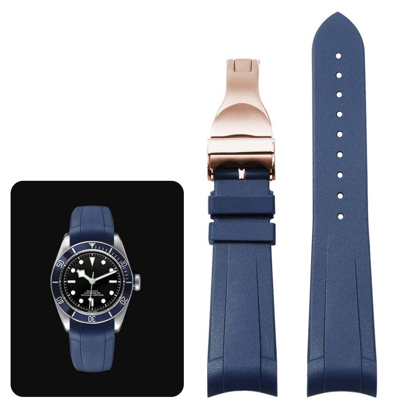 Классический высококачественный резиновый ремешок для часов Tudor Black Bay GMT с застежкой-молнией, черный, синий, красный, 22 мм