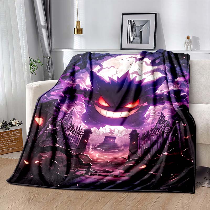 P-Pokemon G-Gengar Print Blanket Warm Soft Comfortable Home Travel Blanket Sofa Bedding Camping RV Blanket Luxury Gift Potdemiel
