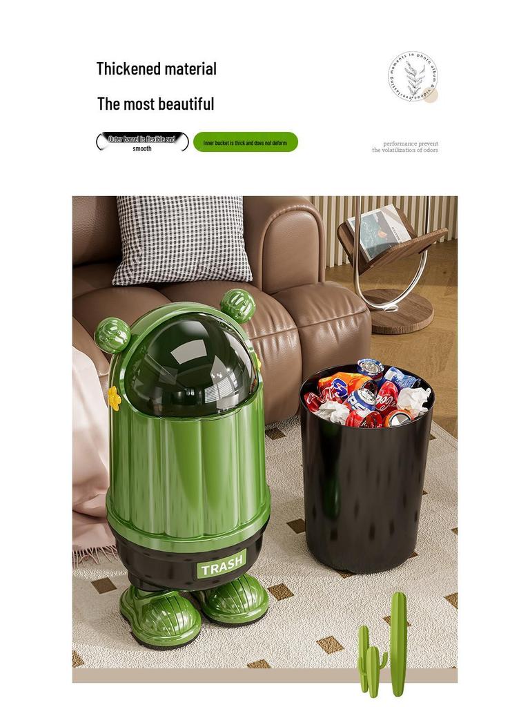 High-Capacity Sliding Lid Trash Bin for Home