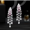 Легкие роскошные модные серьги высокого класса для банкета, вечернего платья, свадебного платья с длинными модифицированными серьгами с бахромой на лице