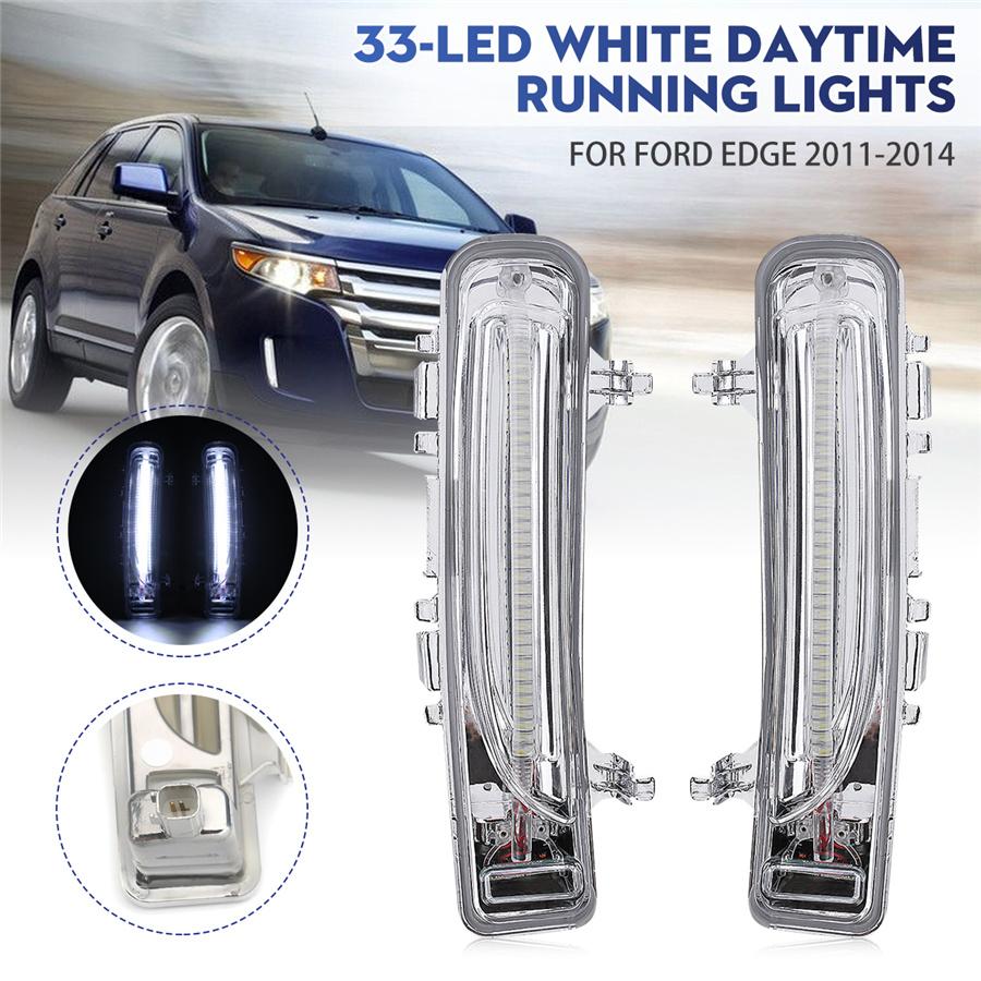 Pair 33-LED White Daytime Running Lights For Ford Edge 2011-2014