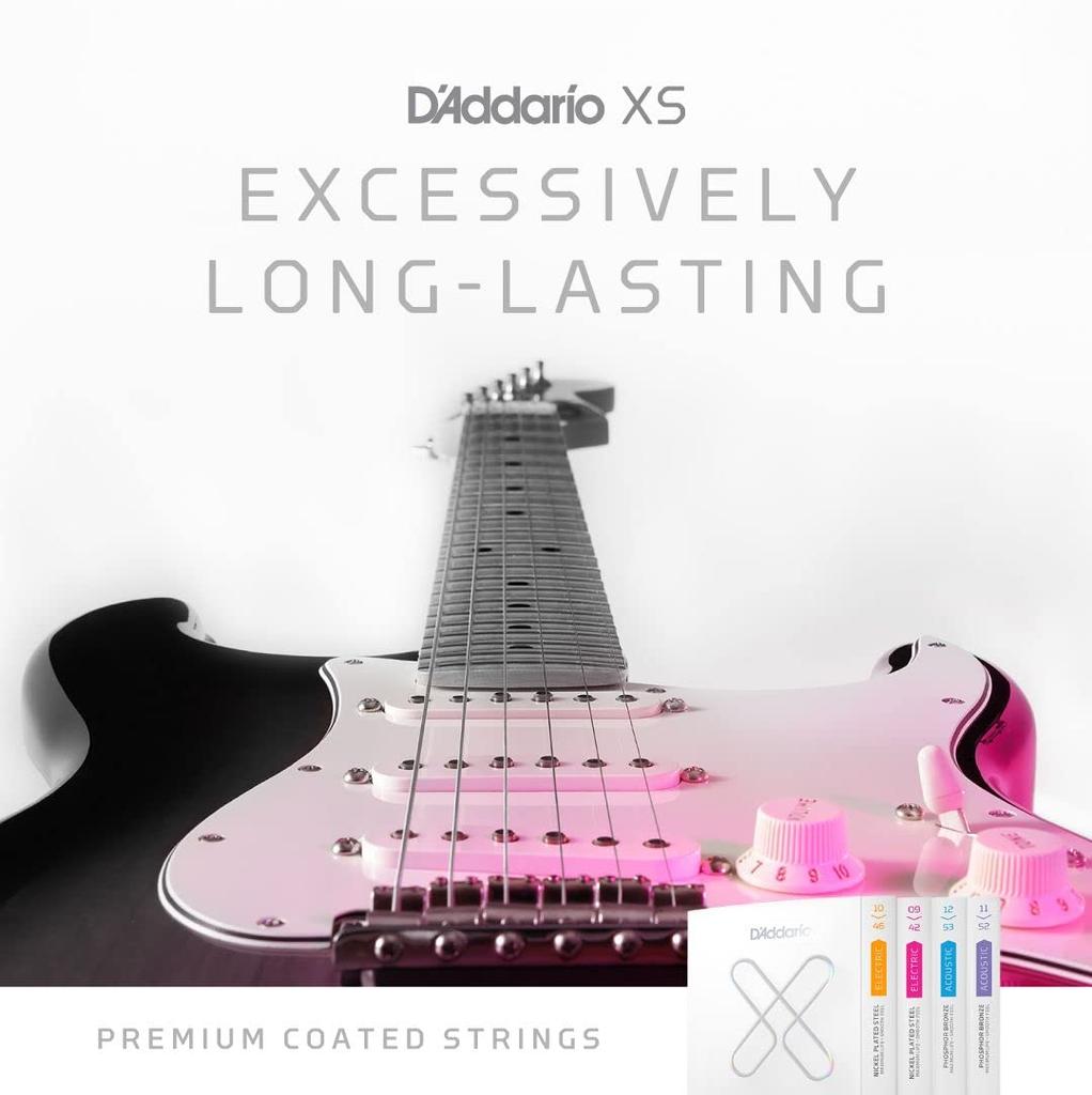 XS Coated Nickel Super Light Electric Guitar D'Addario Strings, .009-.042, XSE0942-3P (3-pack)