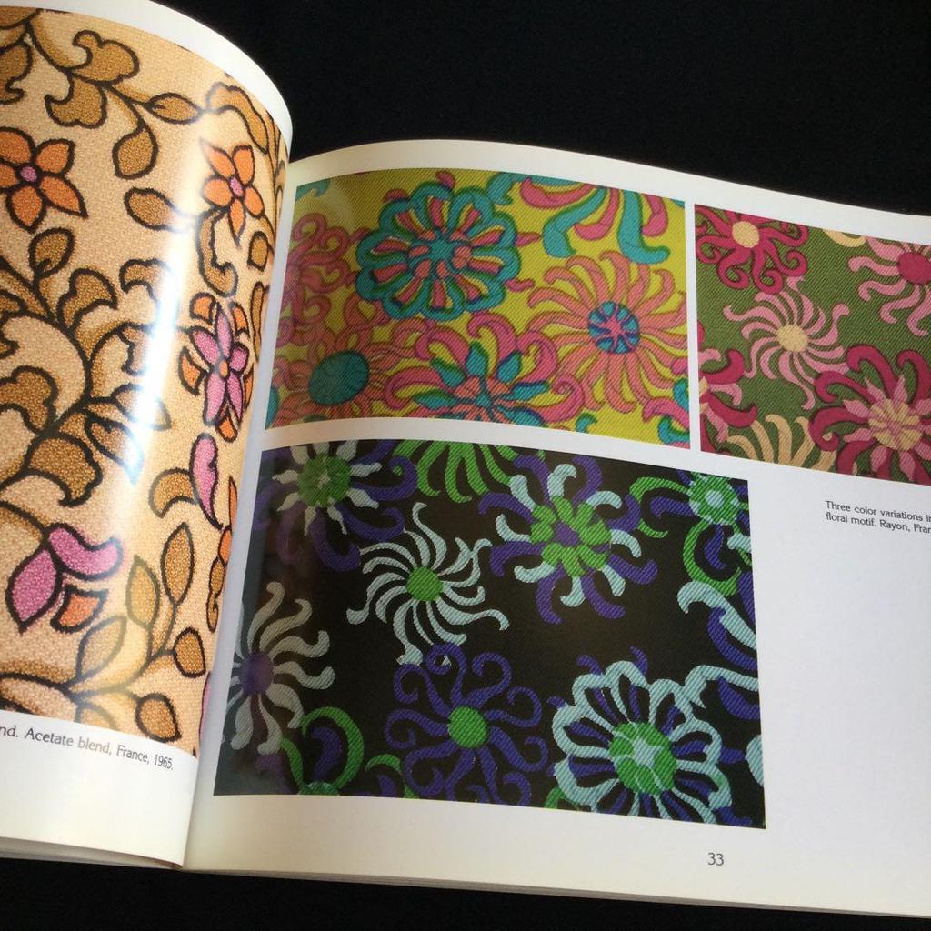 [USED] 1960s Floral Print Design Fabric Textile Book Flower