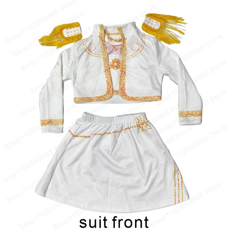 Косплей костюм Охотницы на демонов Мира из K-pop для девочки на Хэллоуин, Карнавал. Белый комплект из 3 предметов Мира Ханттрикс. Подарок.