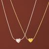 Waterproof Stainless Steel Mini Small Heart Pendant Necklace for Women Girls Vintage Collar Clavicle Chain Jewelry Birthday Gift