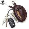 Car Key Case Cow Leather Men Wallets Coin Pocket Top Quality Key Holder Housekeeper Covers Zipper Male Keychain Cover Organizer