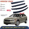 Для VOLVO V60 CROSS 2012-2017 Дефлекторы окон, Козырьки на окна с яркой серебристой полосой