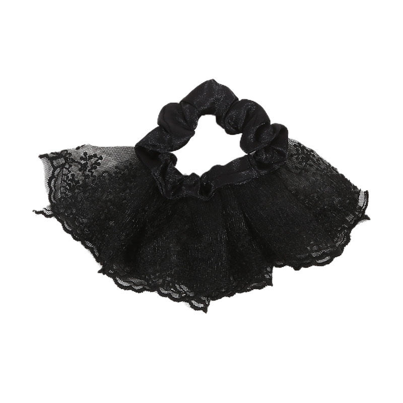 Кружевные резинки для волос для женщин, двухслойные, с цветком, галстуком-бабочкой, длинной лентой, большими оборками, эластичные, модные, изысканные, милые аксессуары для волос для девочек