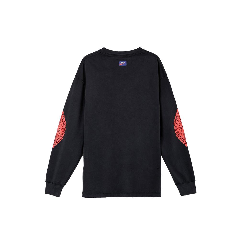 Nike SS25 Rare Air Fashion Удобный пуловер с длинным рукавом Футболка мужская Топы Черный Чили-Красный IB3134-010