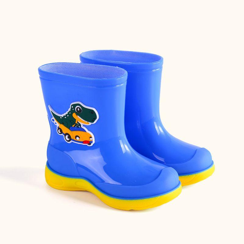Waterproof Cartoon Rain Boots for Boys Girls Aged 8 To 11 Non-Slip Warm Rubber Shoes for Kids Comfortable Rain Footwear