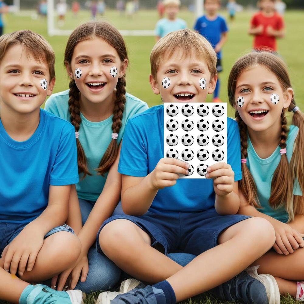 120Pcs Sports Theme Sports Ball Stickers Soccer Facial Art Stickers Sports Birthday Party