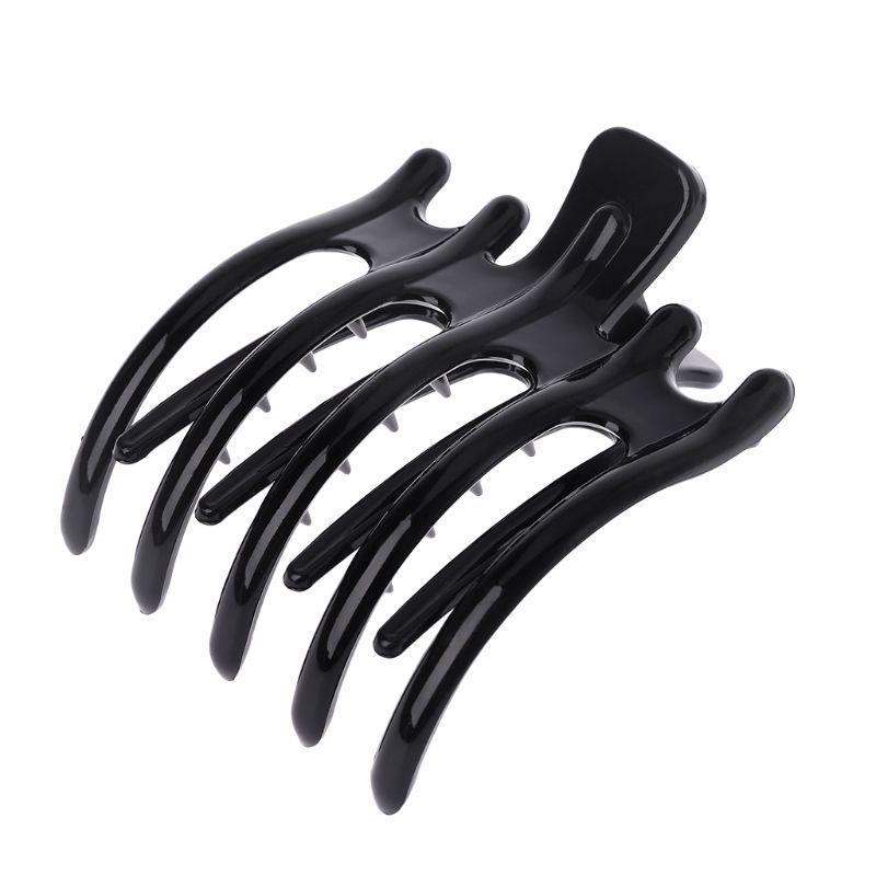 Women Lady Girls Simple Non Slip Grip Large Claw 5 Claws Hair Clip Clamp Black