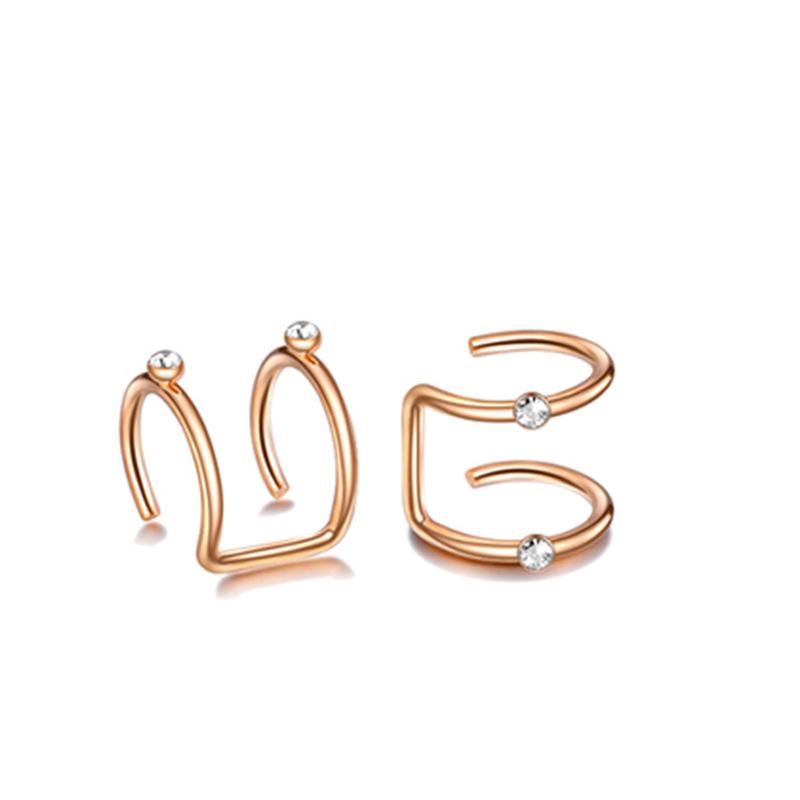 Инкрустированная пряжка для ушей из нержавеющей стали, оптовая продажа, двойные круглые гвозди из ушной кости без серег с отверстиями