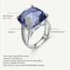 Gb Square Mystic Quartz -Iolite Blue Gemstone Rings Genuine 925 Sterling Silver Wedding Ring For Women Fine Jewelry