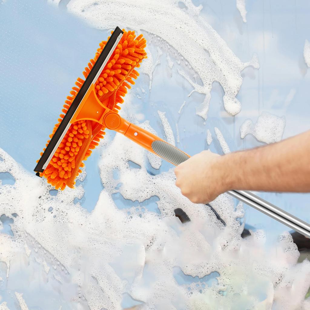 Удлиненный инструмент для мытья окон Швабра для мытья стекол с силиконовым скребком Щетка для мытья окон Бытовые чистящие средства