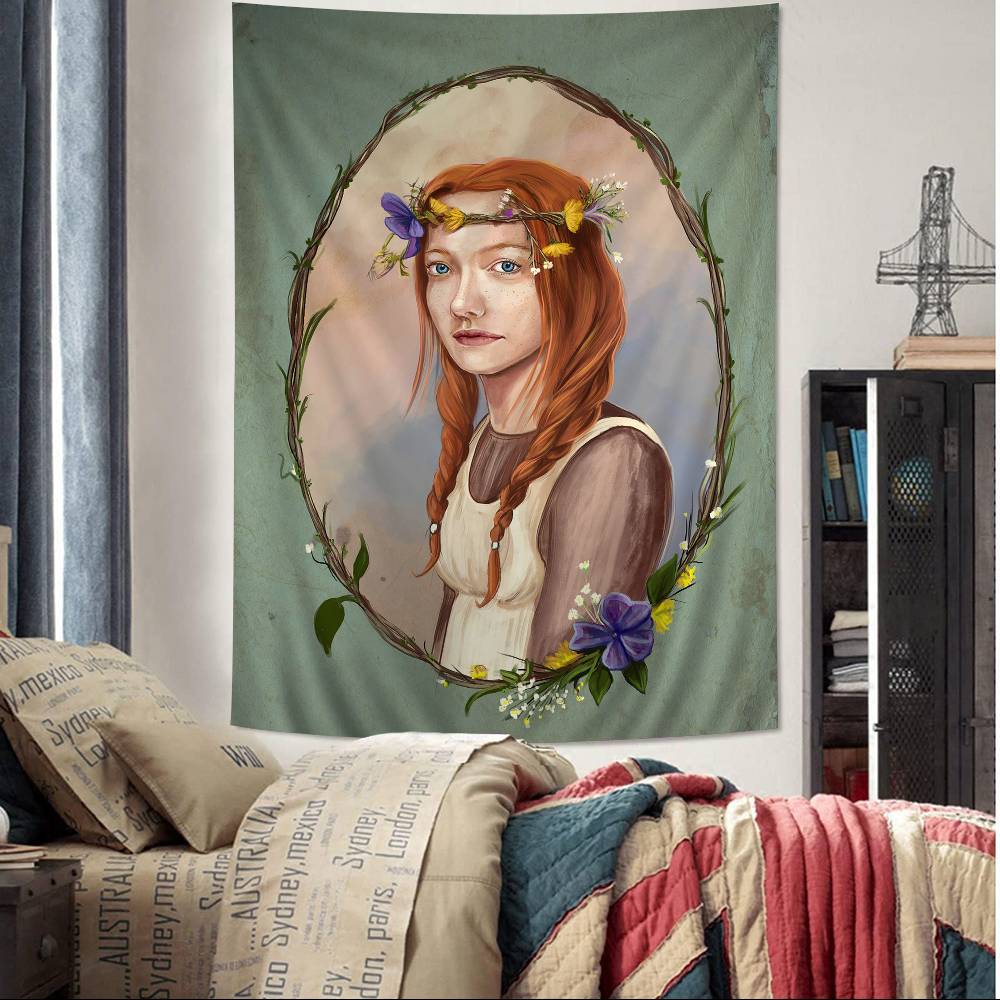 Anne With An E Cartoon Tapestry Home Decoration hippie bohemian decoration divination Home Decor