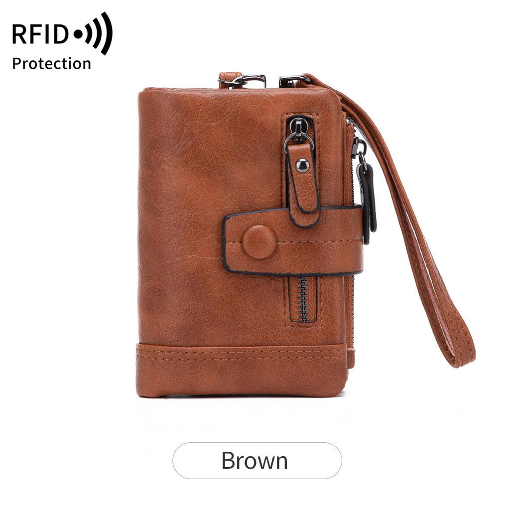 New Women's Wallet Fashion Zipper Buckle Clutch Multi-function Short Change Bag